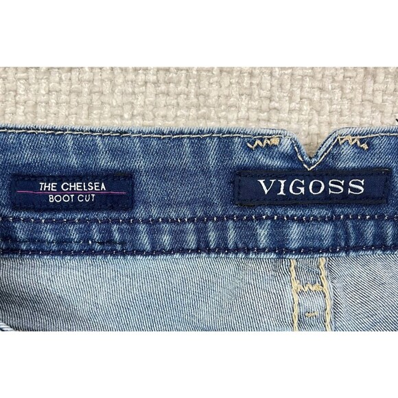 Vigoss Jeans The Chelsea Boot Cut Women's Size 7/8 Stretch Distressed Blue Denim - Picture 5 of 15